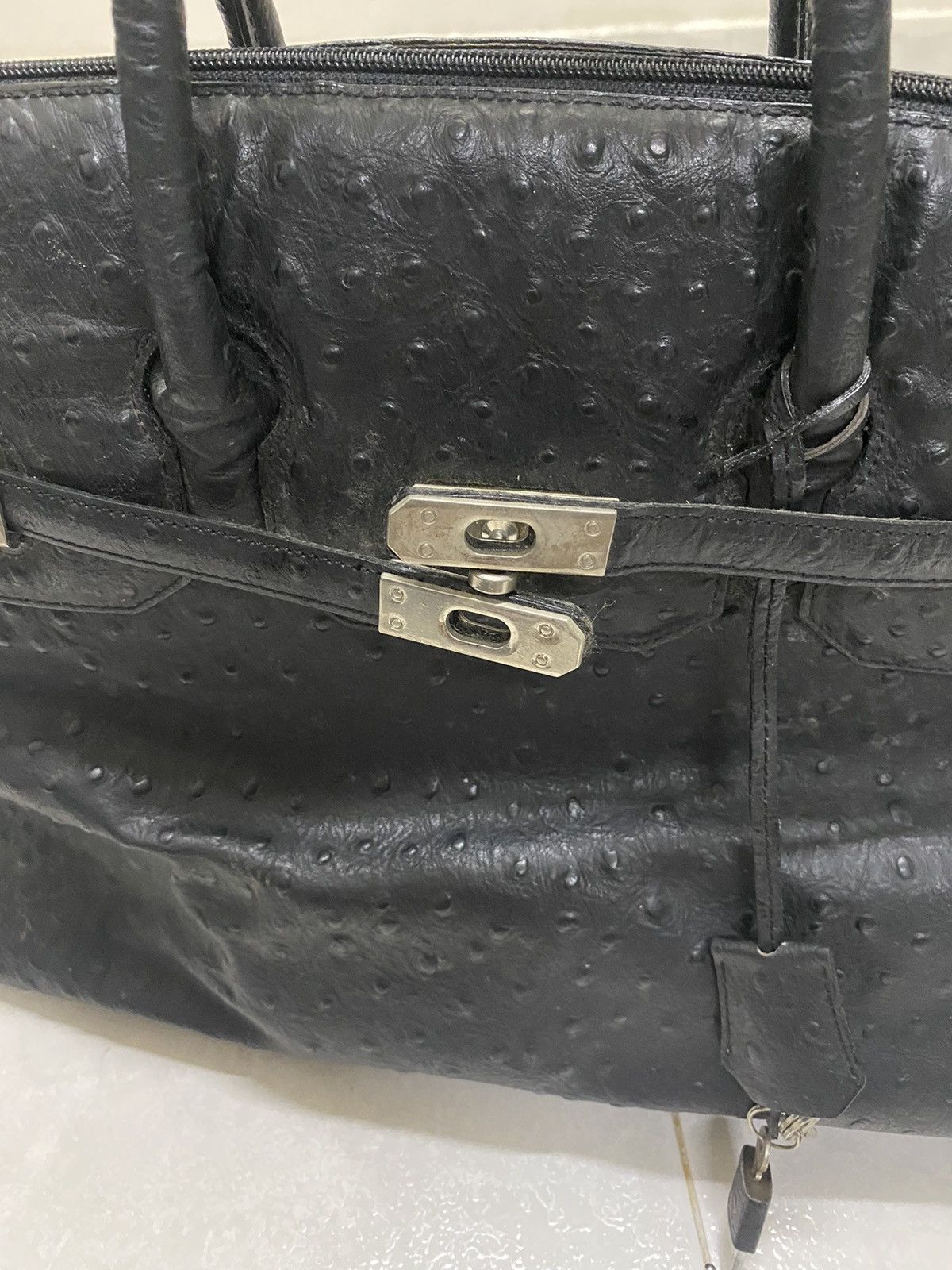 Handmade Birkin Bag Ostrich Leather Size ONE SIZE - 9 Thumbnail