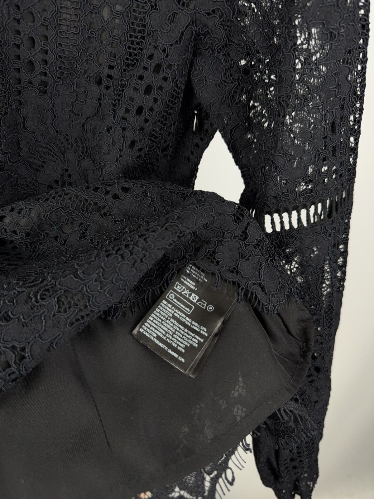 Japanese Brand Opium Gothic Black Long Blouse Floral Avant Garde Y2k Size S / US 4 / IT 40 - 3 Thumbnail