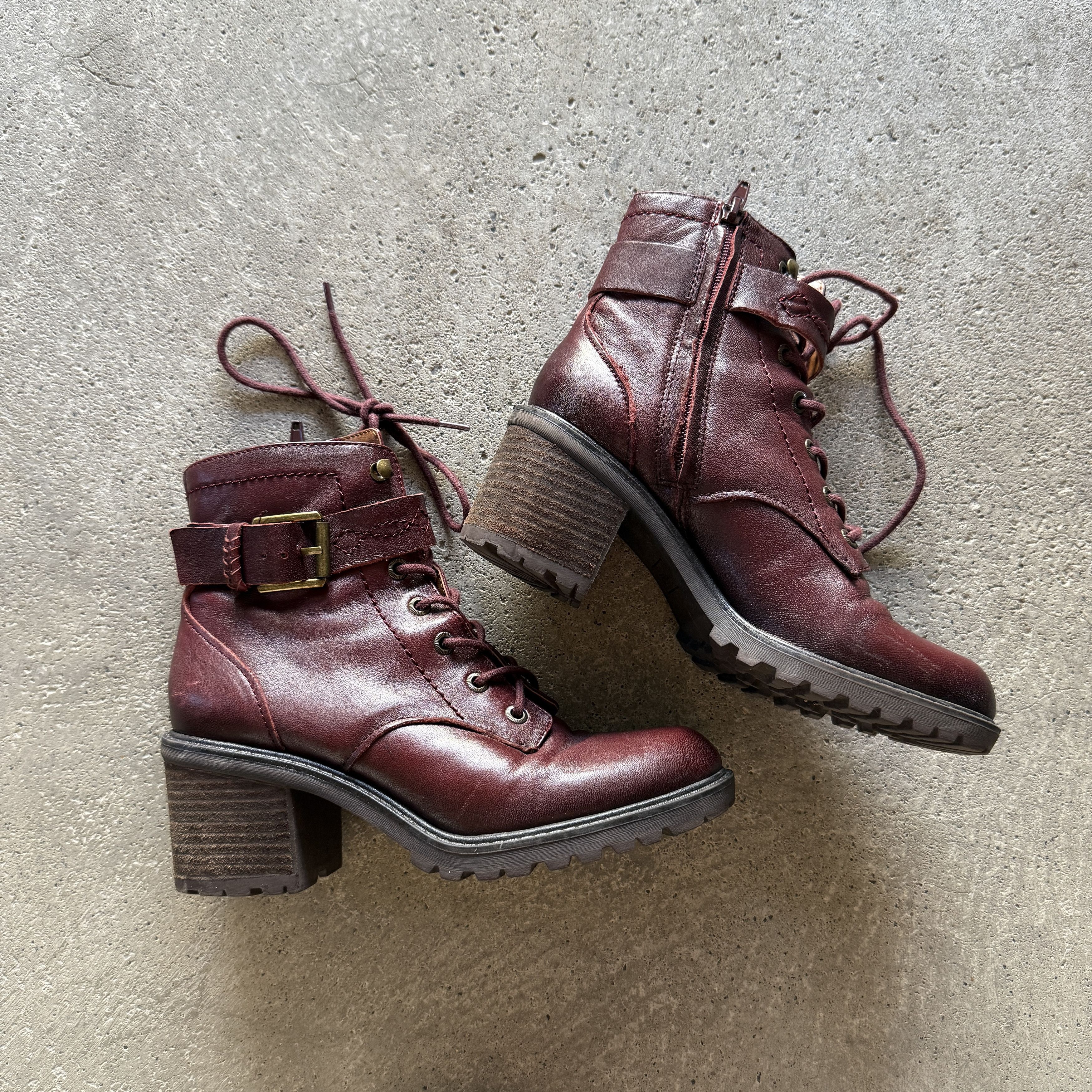 Other vintage burgundy red leather platform boots Size US 7 / IT 37 - 1 Thumbnail