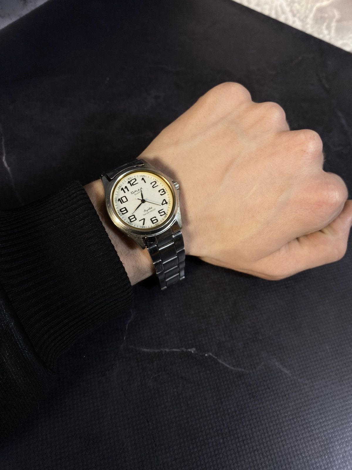 Vintage x Watch Omax Classic White Dial Quartz Watch , Men's