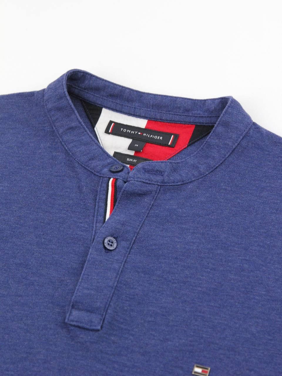 Tommy Hilfiger TOMMY HILFIGER Blue Slim Fit Shirt without Collar Size US M / EU 48-50 / 2 - 7 Thumbnail