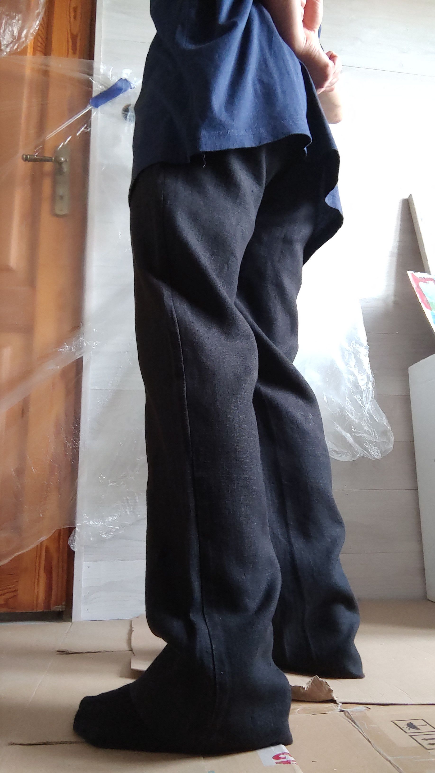 Vintage 100% Linen Vintage Pants High Waist Minimal y2k Wide Flared Size US 31 - 16 Thumbnail
