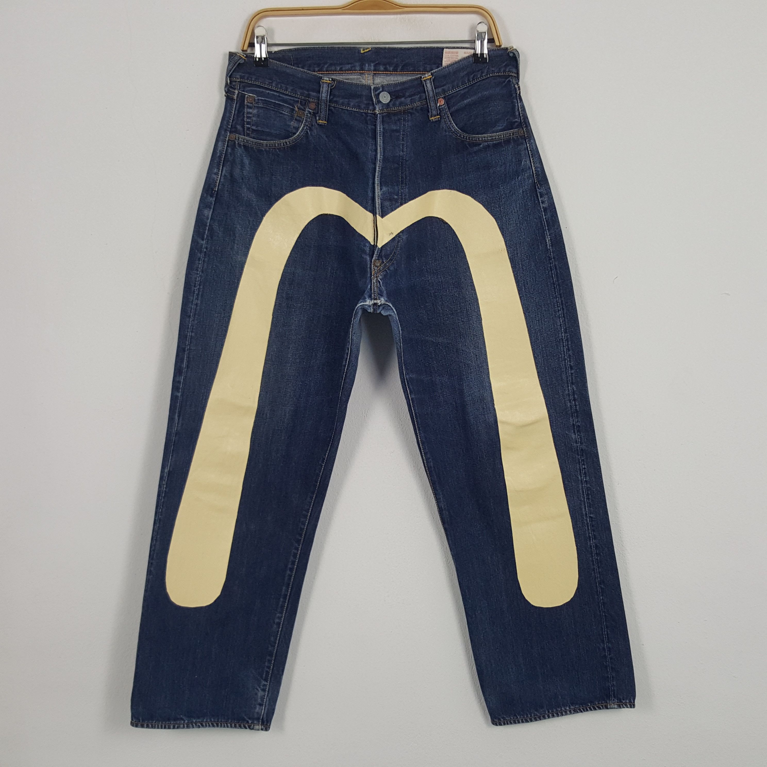 Japanese Brand × Vintage Vintage Evisu Yamane Selvedge Custom Art Logo Denim Jeans Size US 32 / EU 48 - 1 Thumbnail