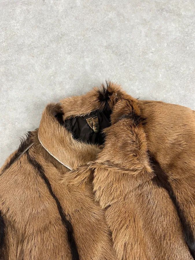 Roberto Cavalli FW2005 Cavalli Goat Fur Camel Leather Jacket Size XS / US 0-2 / IT 36-38 - 5 Thumbnail