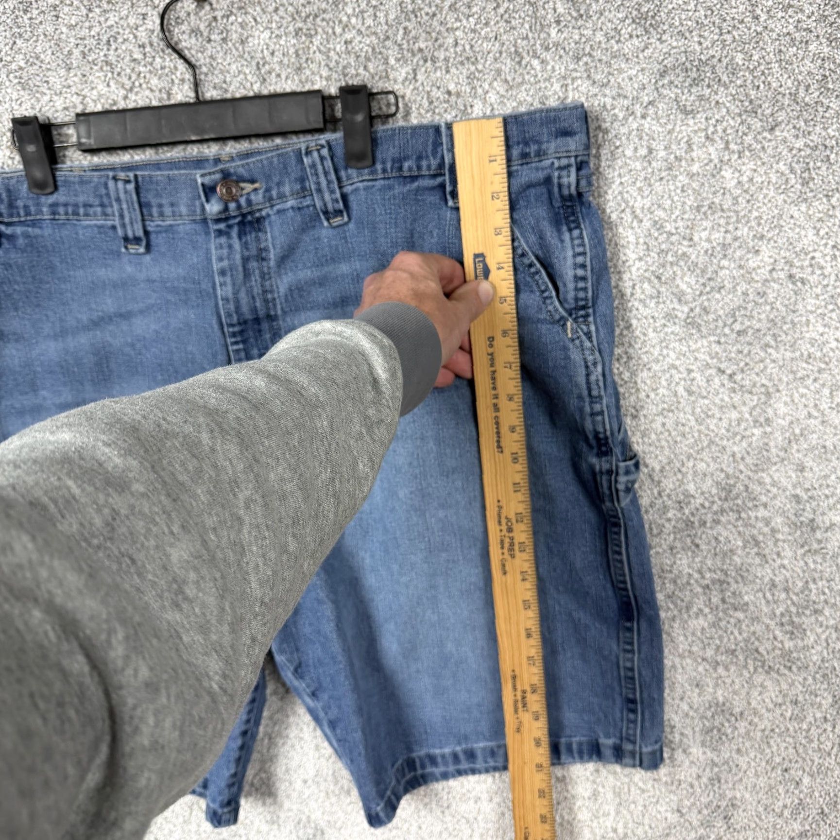 Wrangler Wrangler Cargo Shorts Mens 44 Blue Denim Carpenter Workwear Utility Stretch Cargo Shorts Mens Blue Denim Stretch Size US 44 / EU 60 - 3 Thumbnail