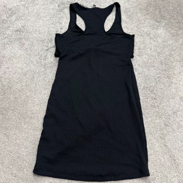 Vintage Victoria Sport Dress Womens Mini Bodycon Tank Dress Black Knit Cutout Size M / US 6-8 / IT 42-44 - 2 Thumbnail