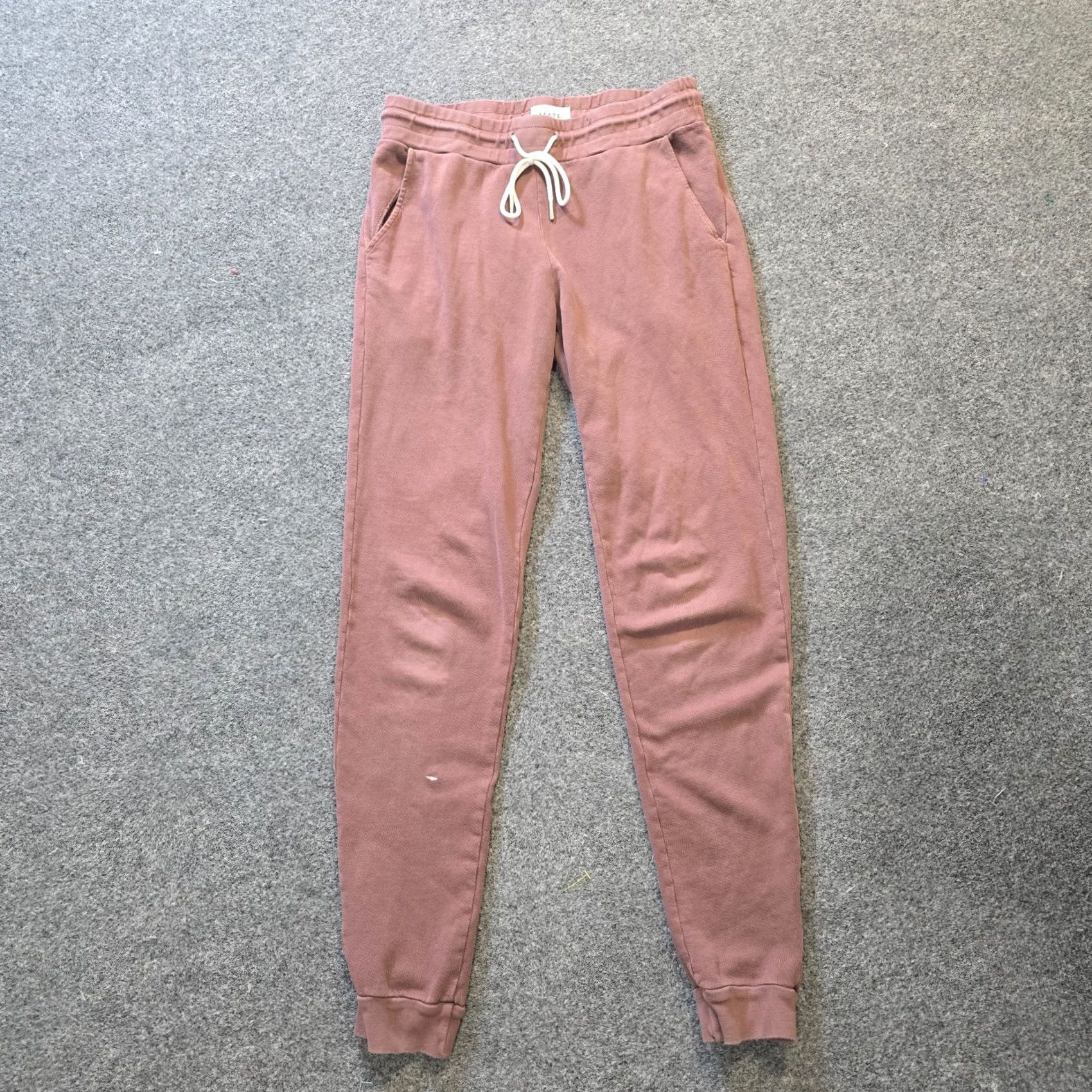 Vintage Mate Pants Women Size Small Pink Brown Jogger Sweatpants Pull On Lounge Casual Size 28" / US 6 / IT 42 - 2 Thumbnail