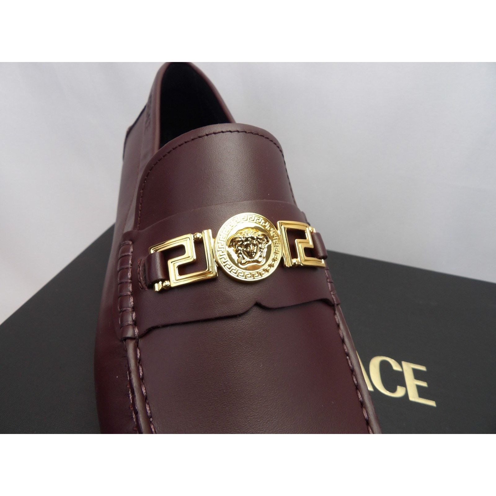 Versace VERSACE BROWN LEATHER GOLD MEDUSA HEAD LOGO LOAFERS 43.5 Size US 10.5 / EU 43-44 - 8 Thumbnail