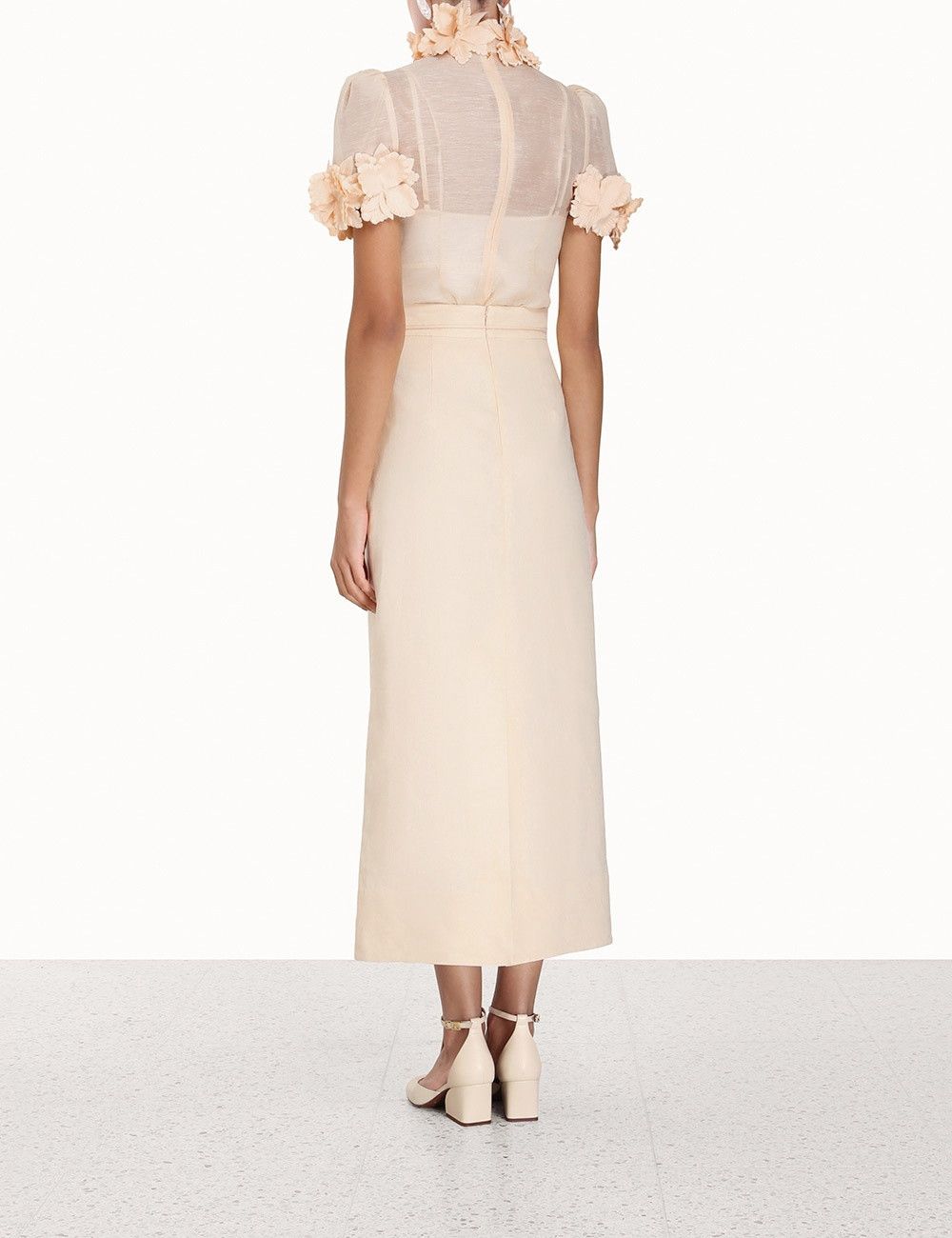 Zimmermann oc11z0225 Luminosity Liftoff Flower Blouse in Beige Size L / US 10 / IT 46 - 4 Thumbnail