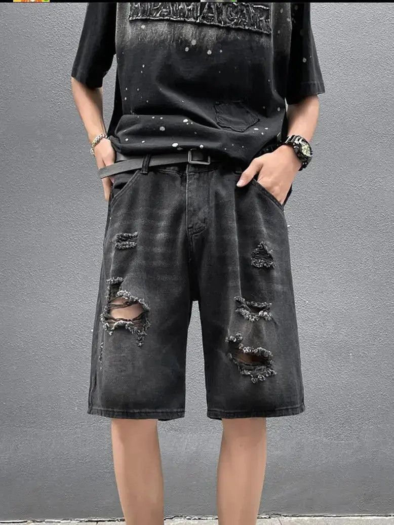 Japanese Brand Loose and versatile casual distressed denim shorts Size US 32 / EU 48 - 2 Thumbnail