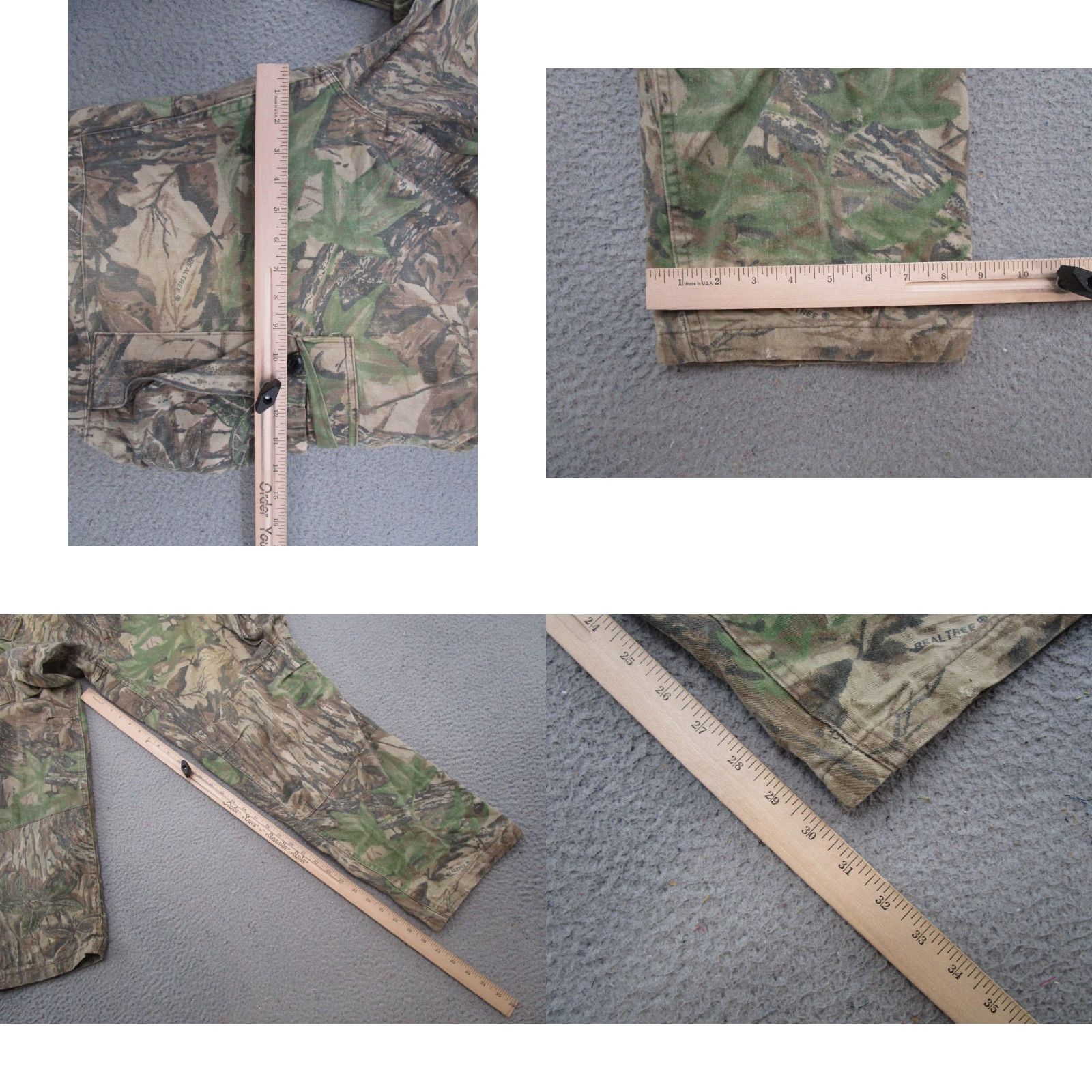 Realtree VTG Rattlers Brand Cargo Pants Mens L 40x30 Realtree Camo Hunting Double Knee Cargo Pocket Camouflage 90s Army Nature USA Hunting Mens Size US 33 - 8 Thumbnail