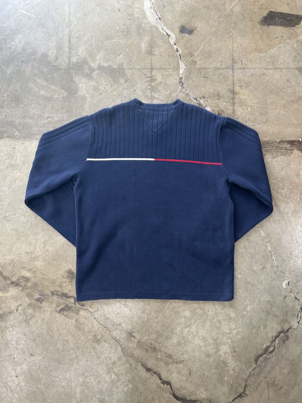 Tommy Hilfiger × Vintage Vintage 90s Tommy Hilfiger Stripe Ribbed Knit Sweater XL Size US XL / EU 56 / 4 - 4 Thumbnail
