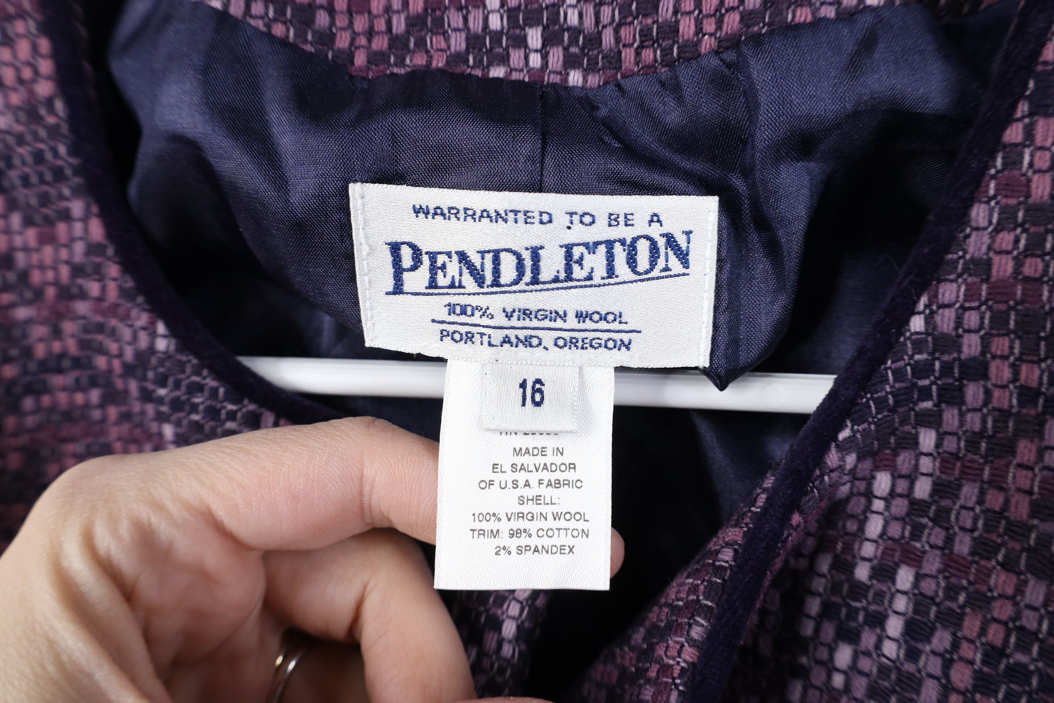 Pendleton Vintage 90s Pendleton Evening Suit Blazer Jacket Purple Size XXL / US 16-18 / IT 52-54 - 7 Thumbnail