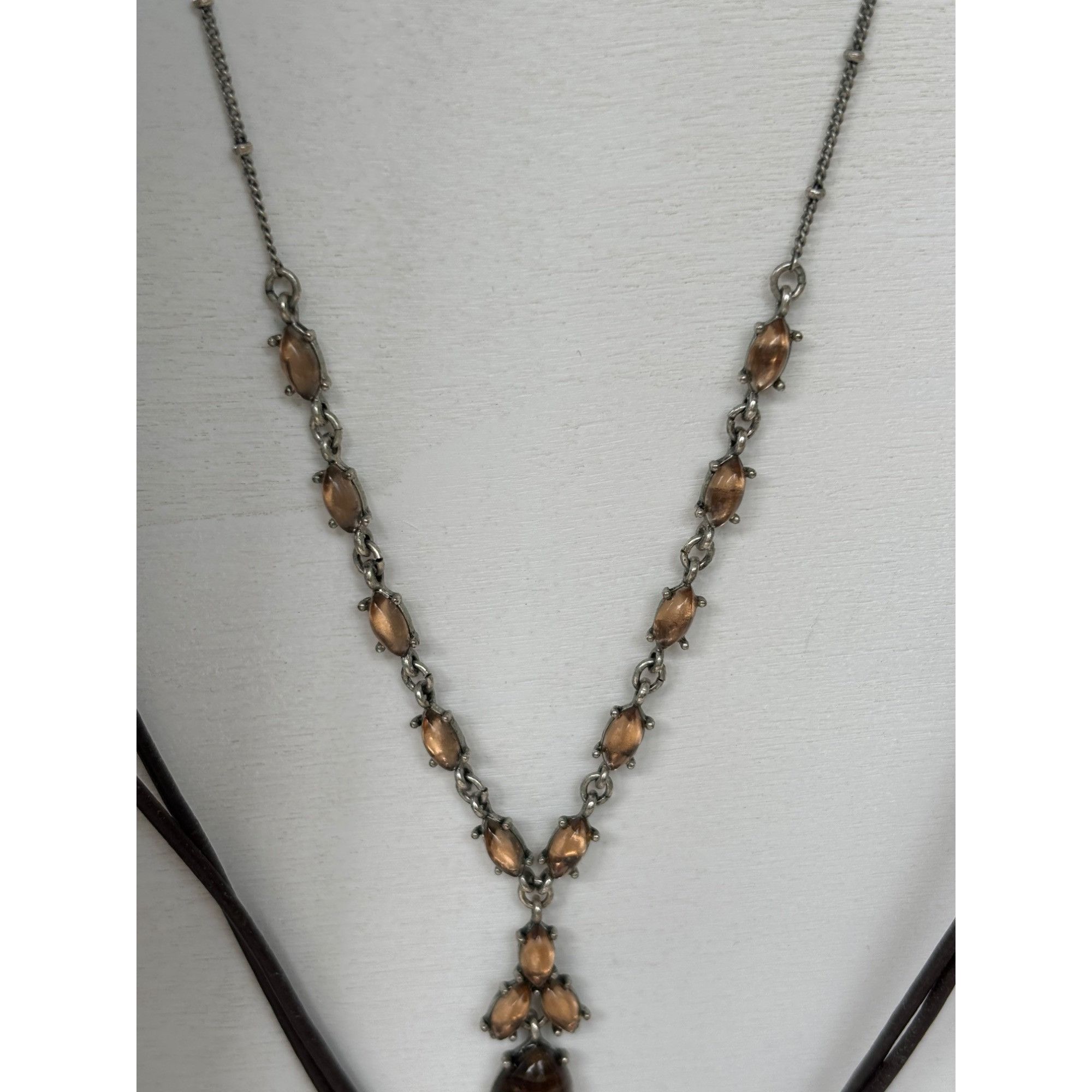 Other Bronze & Gold Multi-Style Pendant Necklace Set- 5 piece set Size ONE SIZE - 4 Thumbnail