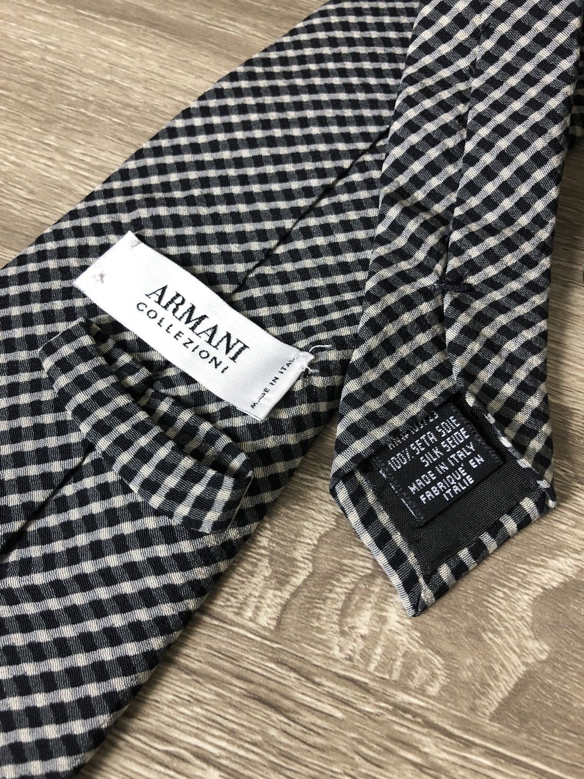 Armani Armani Collezioni Italian Tie Cravate Check Size ONE SIZE - 6 Thumbnail