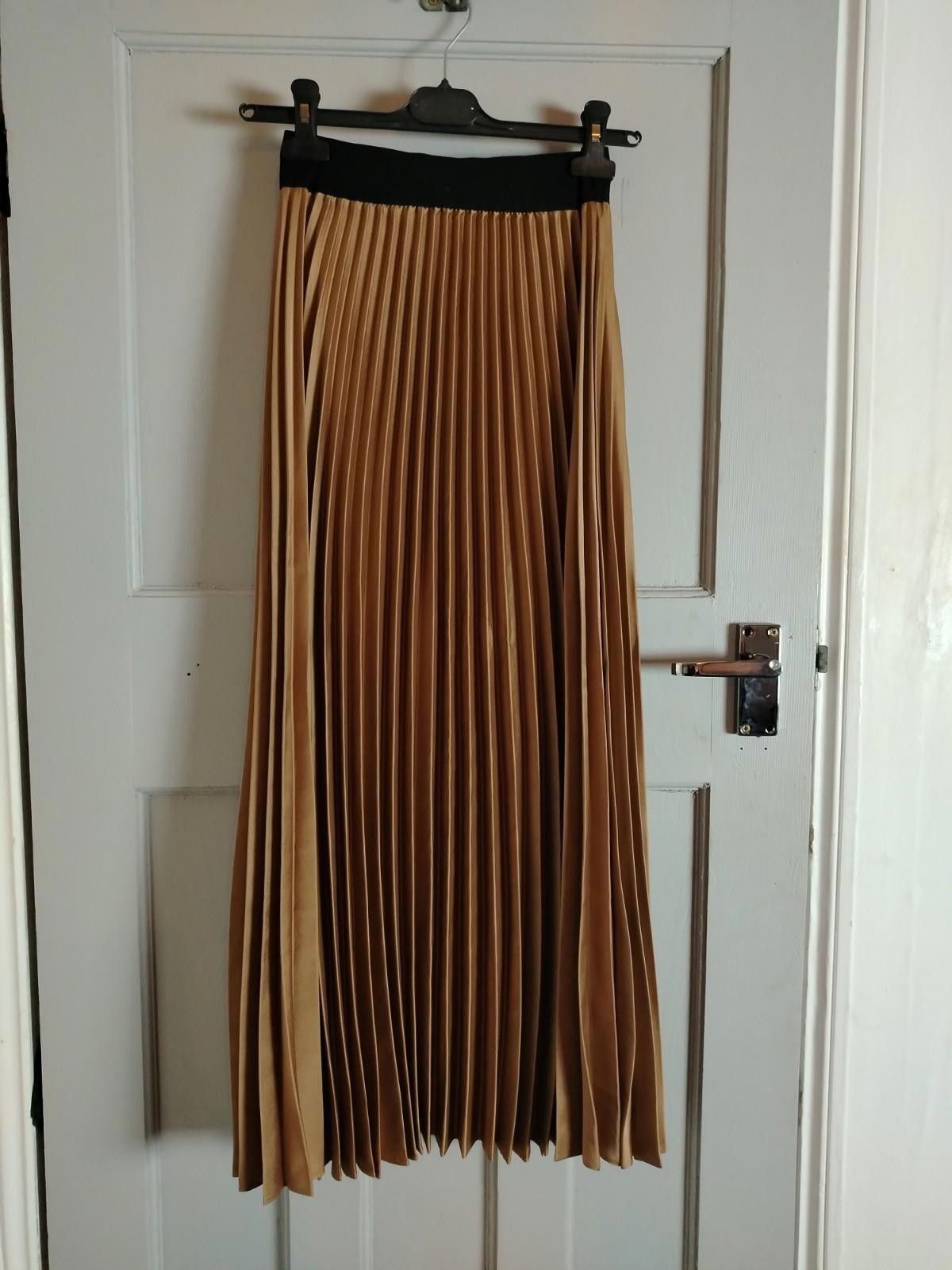 Other HALLHUBER Bronze Gold Pleated Maxi Skirt UK 8 Size 27" / US 4 / IT 40 - 2 Thumbnail