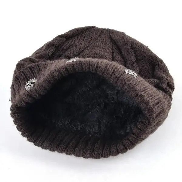 Japanese Brand Rumiko x Maiko Brown Color Knitted Skull Bennie Hat Size ONE SIZE - 4 Thumbnail