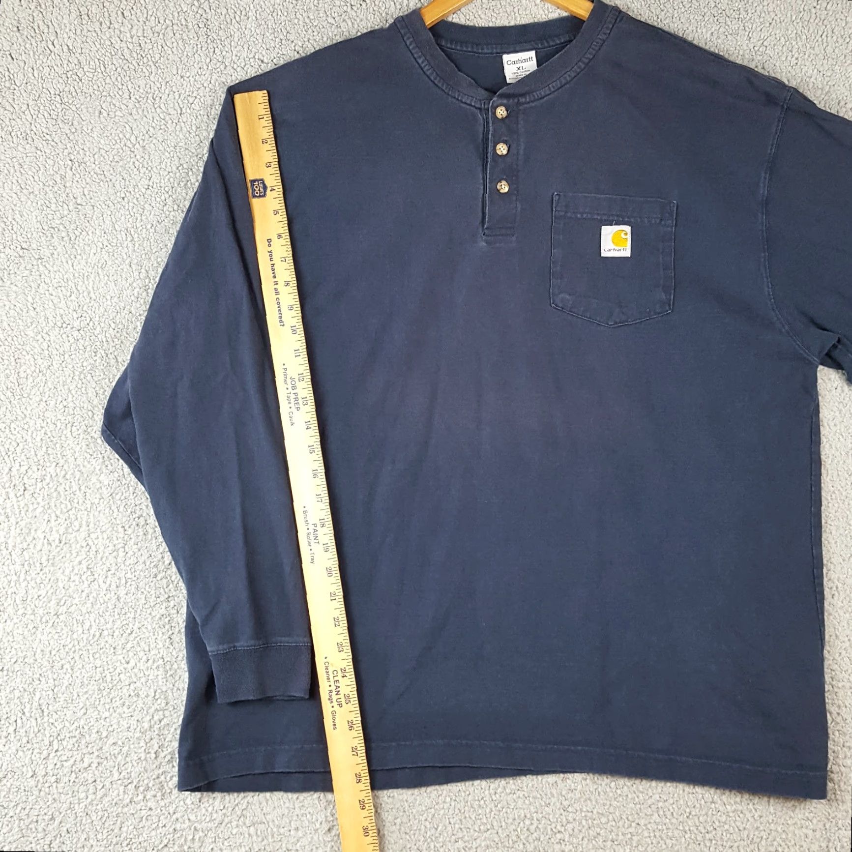 Carhartt VINTAGE Carhartt Faded Grunge Long Sleeve Henley T-Shirt Men's XL Navy Blue Logo Retro Workwear Size US XL / EU 56 / 4 - 8 Thumbnail