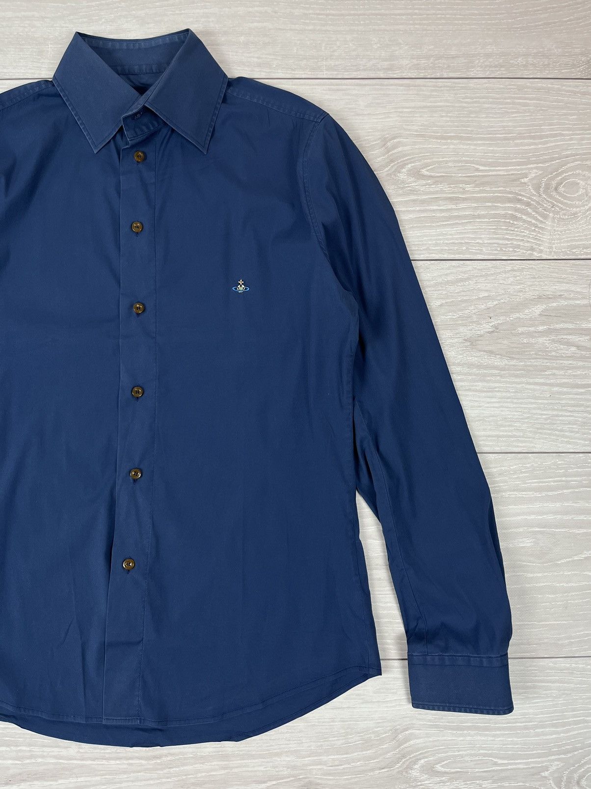 Vivienne Westwood MAN Logo Blue Button Shirt
