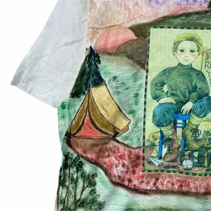 Vintage Vtg 90’ PAINTING ART CRAYON Children Story Hanes Tee Shirt Size XL / US 12-14 / IT 48-50 - 4 Thumbnail