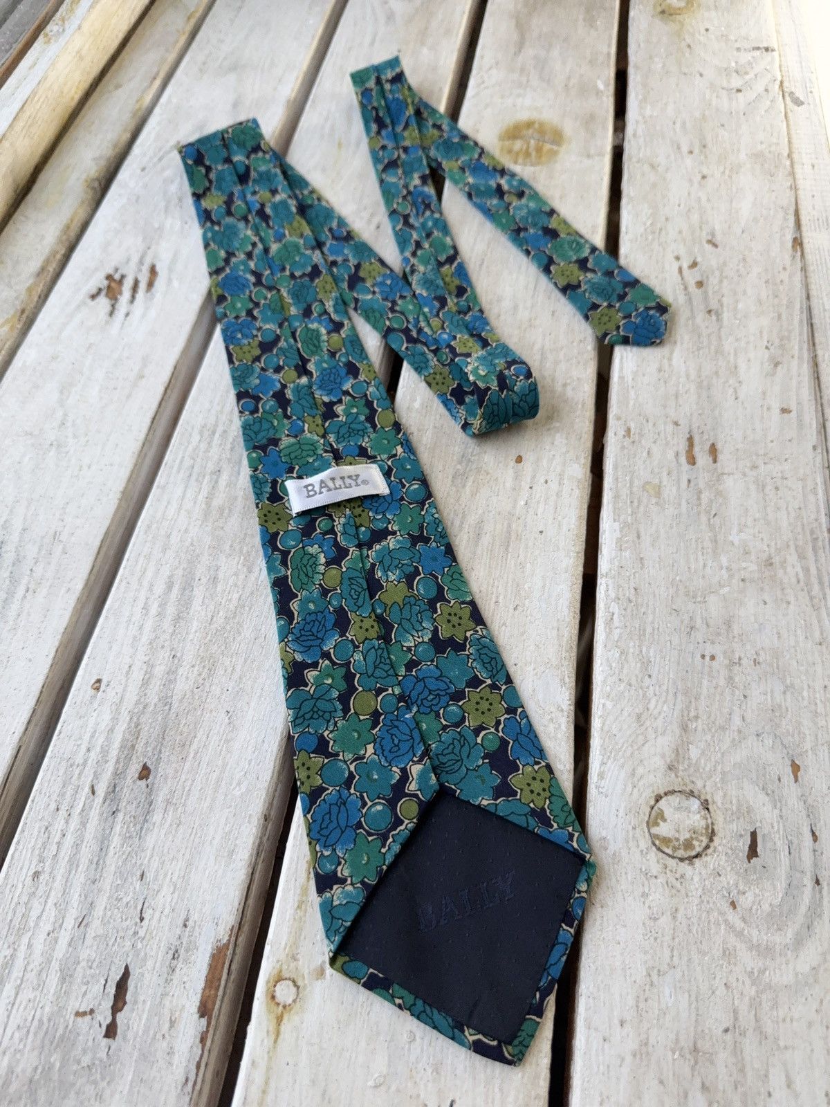 Bally × Japanese Brand Vintage Bally Floral Print Silk Tie luxury Italy Size ONE SIZE - 5 Thumbnail