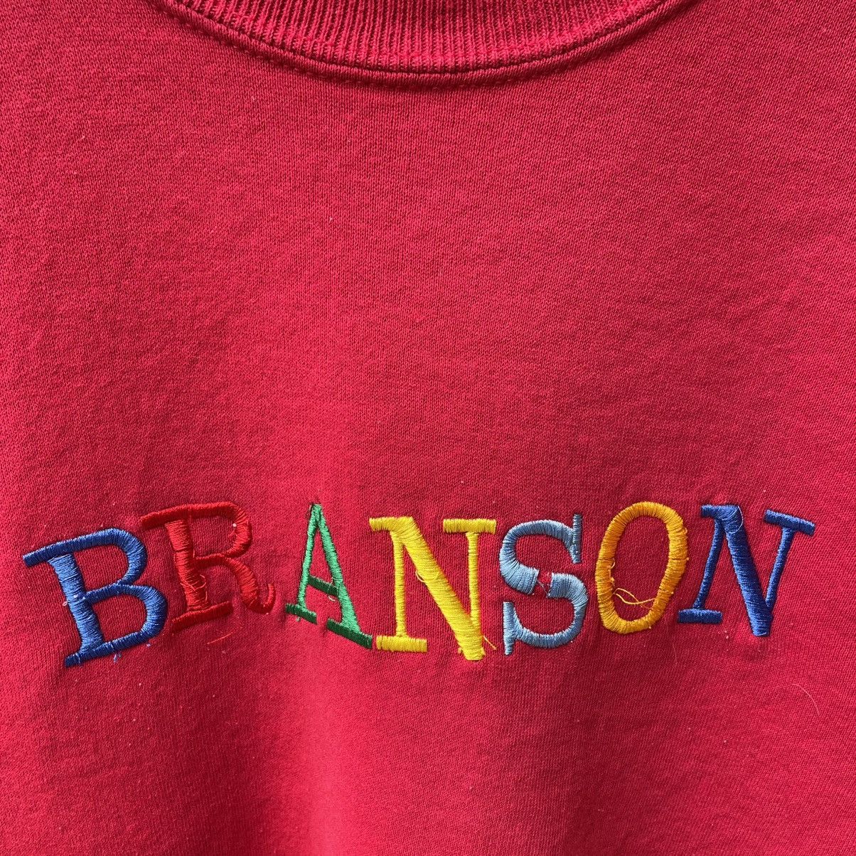 Lee × Vintage 🔥Vintage 90s Lee Embroidered Branson Spellout Sweatshirts Size US M / EU 48-50 / 2 - 6 Thumbnail