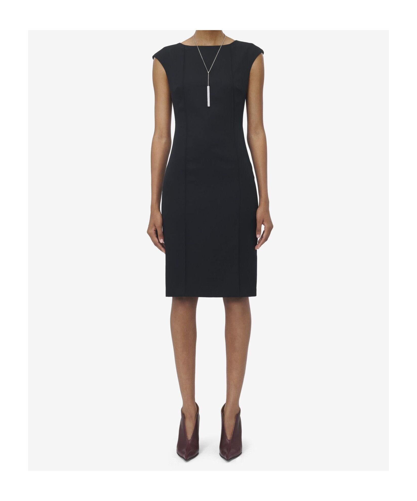 Alexander McQueen o1srvl11e0226 Pencil Dress In Black Size S / US 4 / IT 40 - 2 Thumbnail