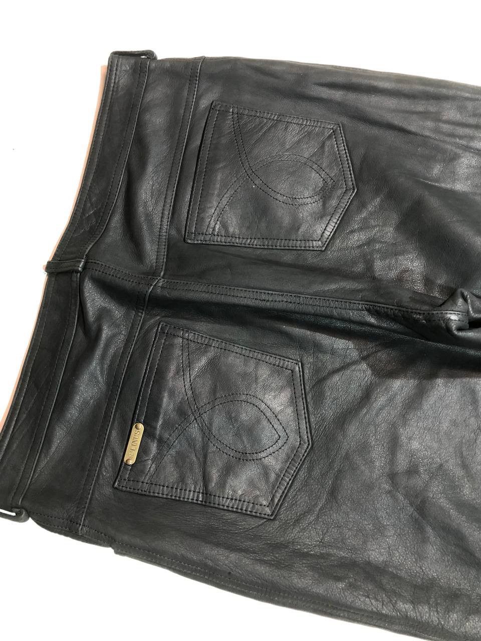 Leather Linus Avangarde Moto Biker Leather Pants Vintage Size US 35 - 8 Thumbnail