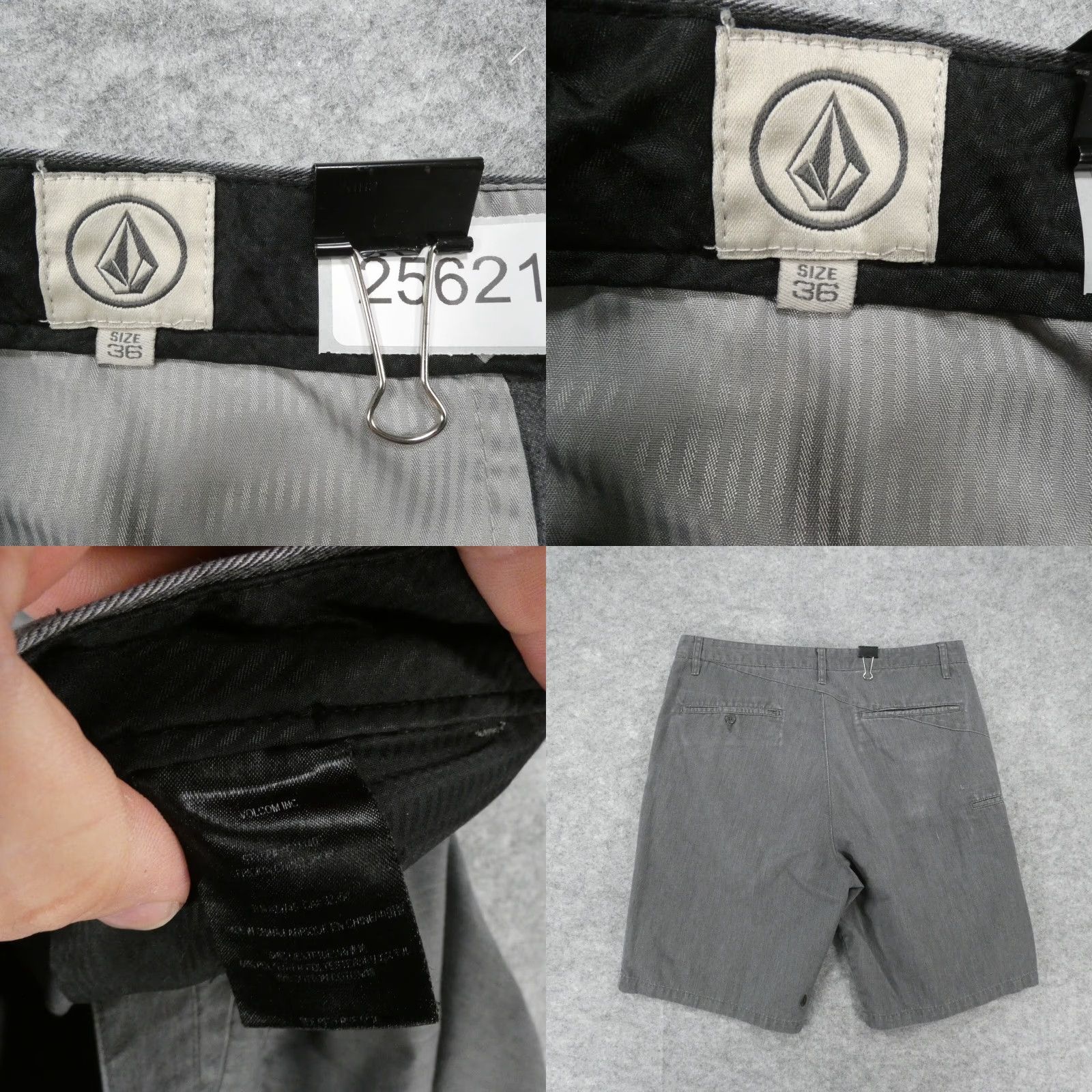 Volcom Volcom Mens Shorts 36 Chino Flat Front Gray Casual Skater Surfer Size US 36 / EU 52 - 9 Thumbnail