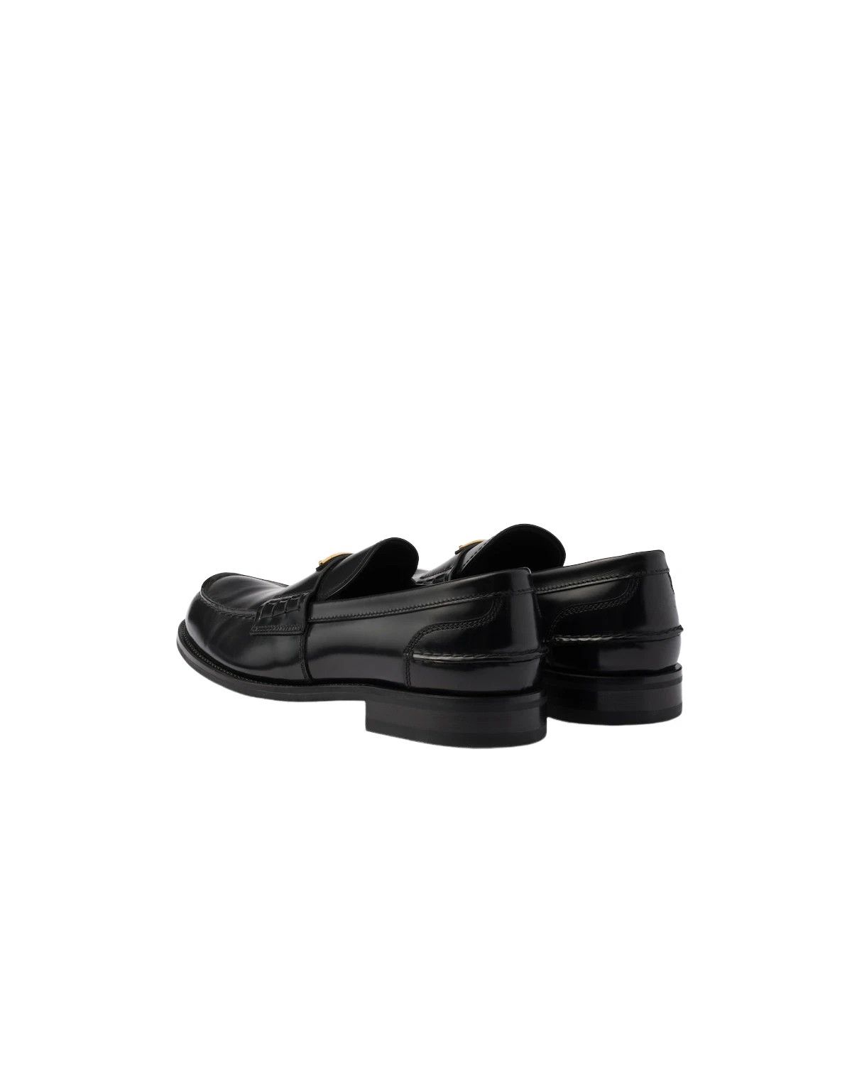 Prada PRADA $1200 Black Brushed Leather Loafers New And Authentic Size US 6.5 / EU 39-40 - 4 Thumbnail