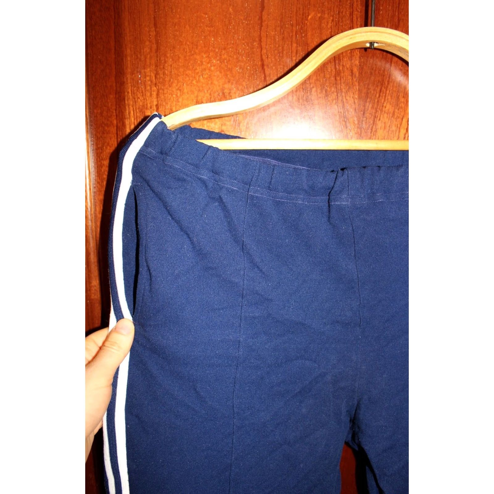 Adidas VINTAGE Adidas Track Pants Blue with White Stripes (Size 50) Unisex Adults Regular 50cm Waist 92.5cm Length Size US 34 / EU 50 - 3 Thumbnail