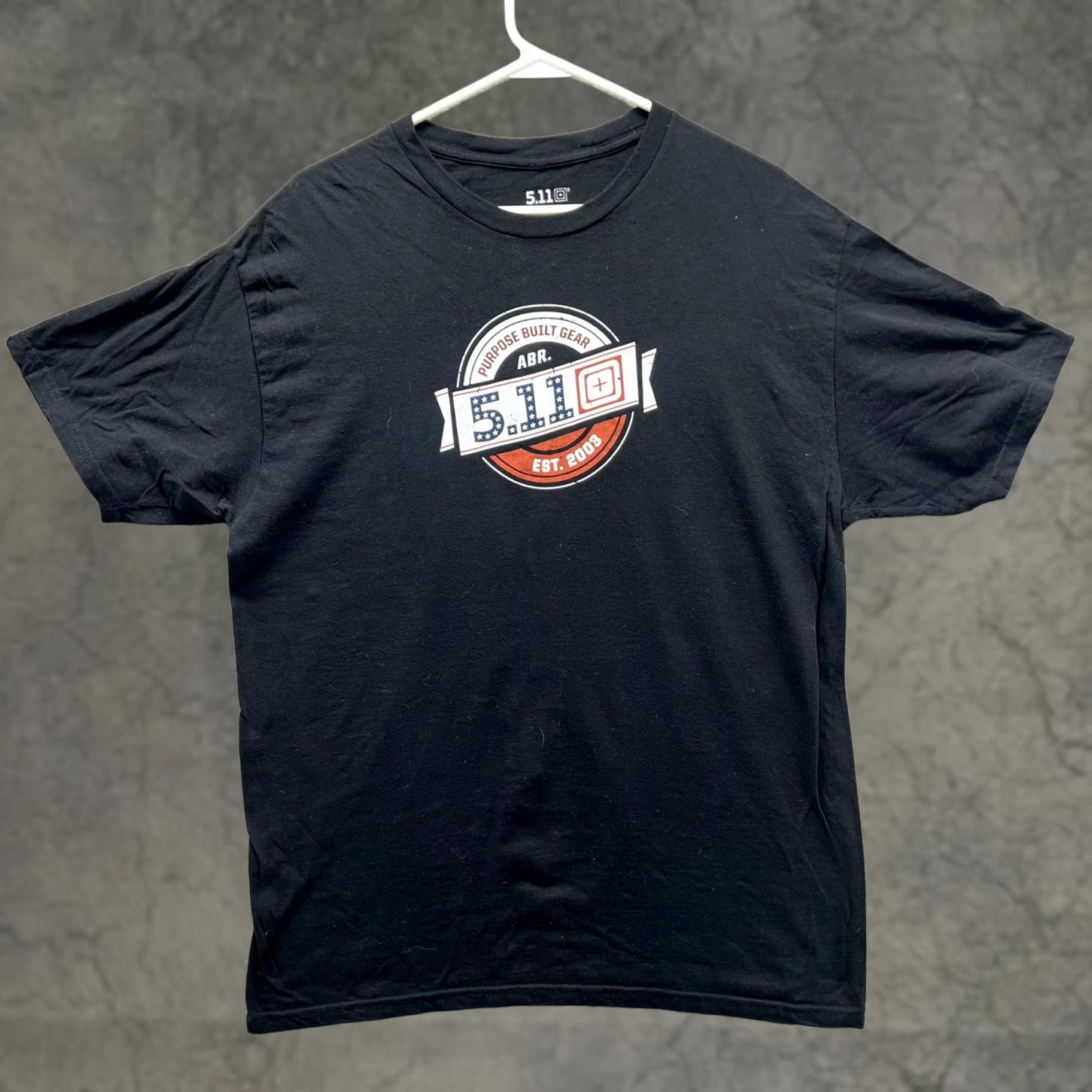 Vintage 5.11 Shirt Mens Large Black Graphic Tee Patriot Tactical Purpose Built Gear Logo Crew Neck Short Sleeve Modern Jersey Cotton Size US L / EU 52-54 / 3 - 1 Thumbnail