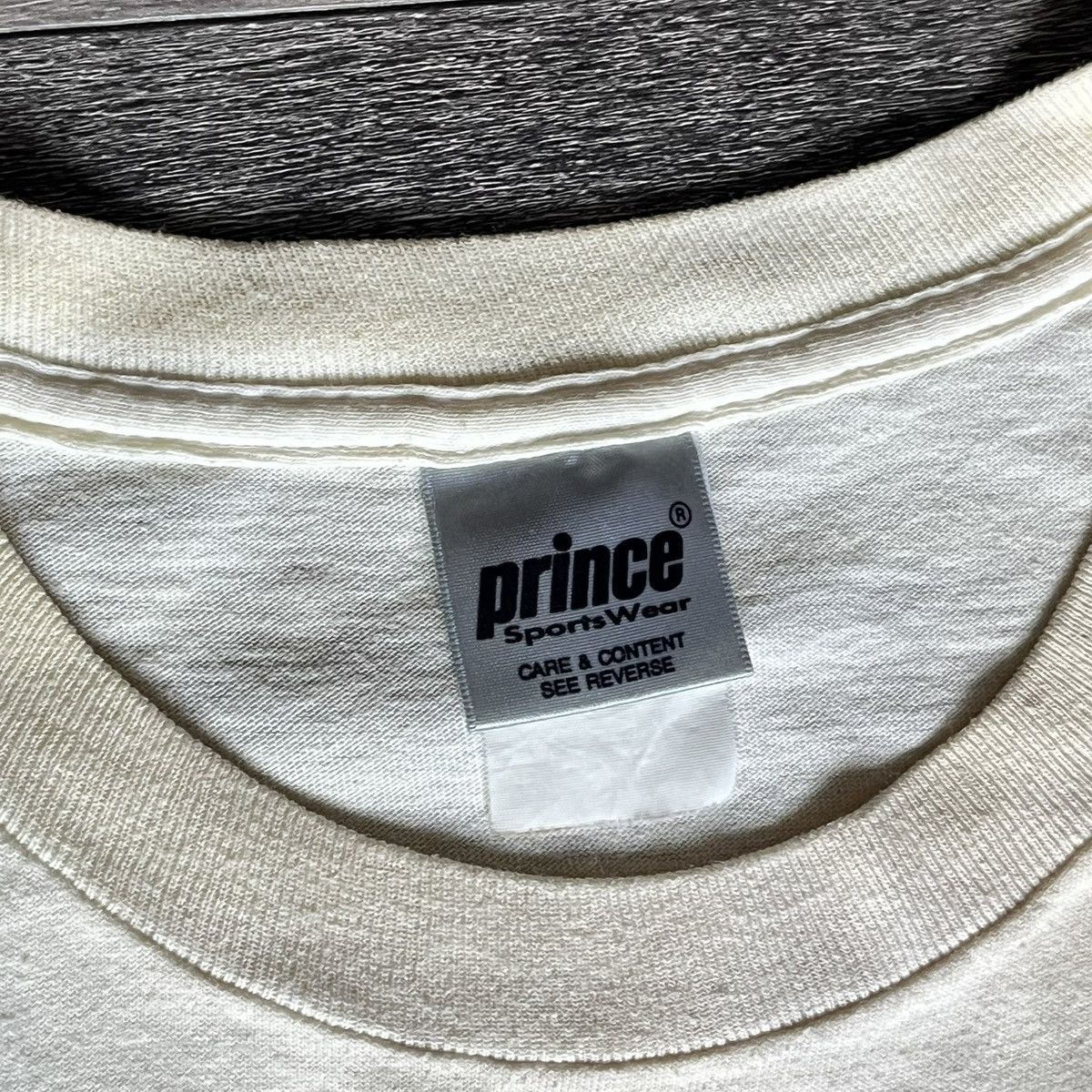 Prince Vintage 1990s Prince Tennis Graphic Logo Tee Shirt Off White Size US XL / EU 56 / 4 - 4 Thumbnail