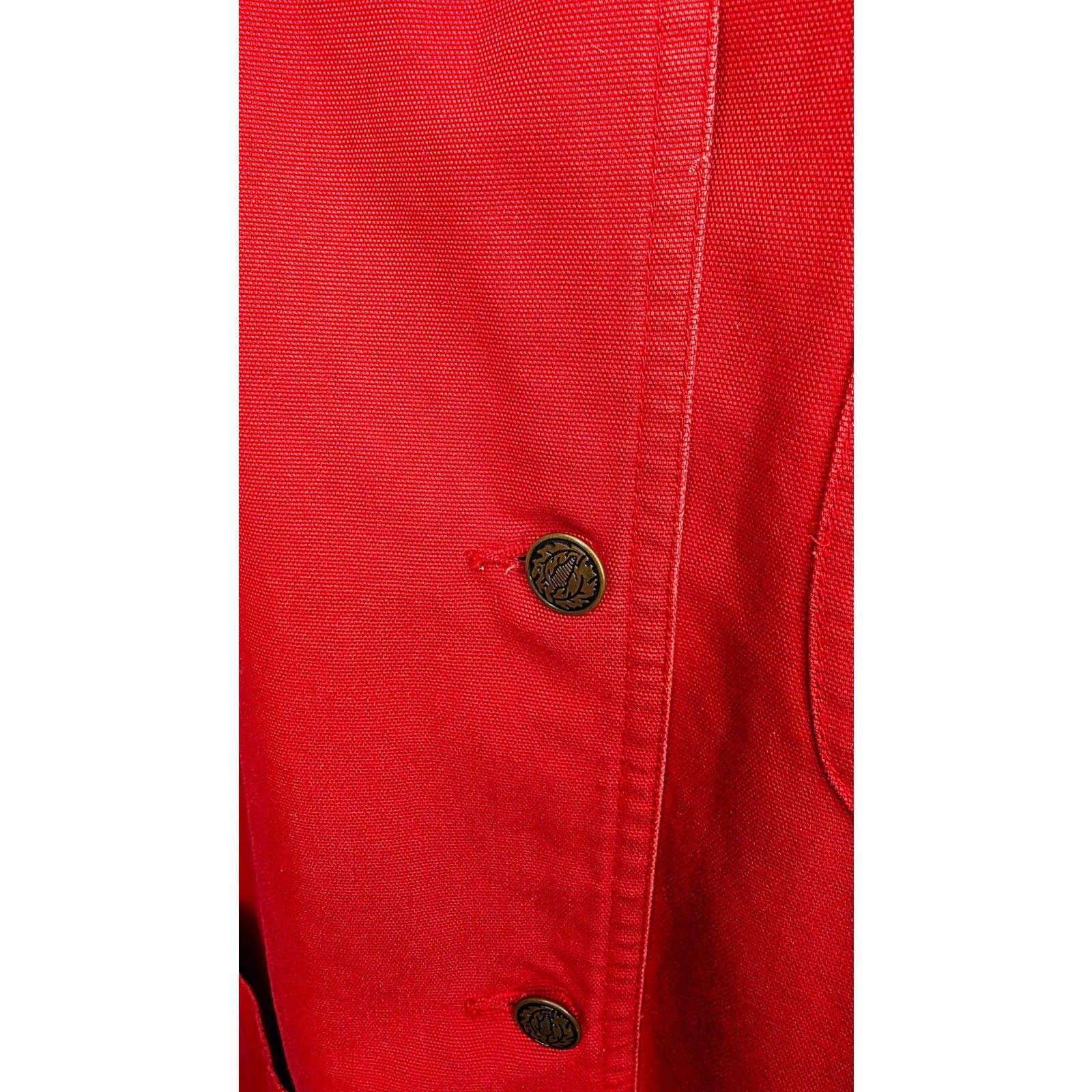 Other Vintage David Brooks Red Cotton Barn Coat Plaid Lining Size M / US 6-8 / IT 42-44 - 7 Thumbnail