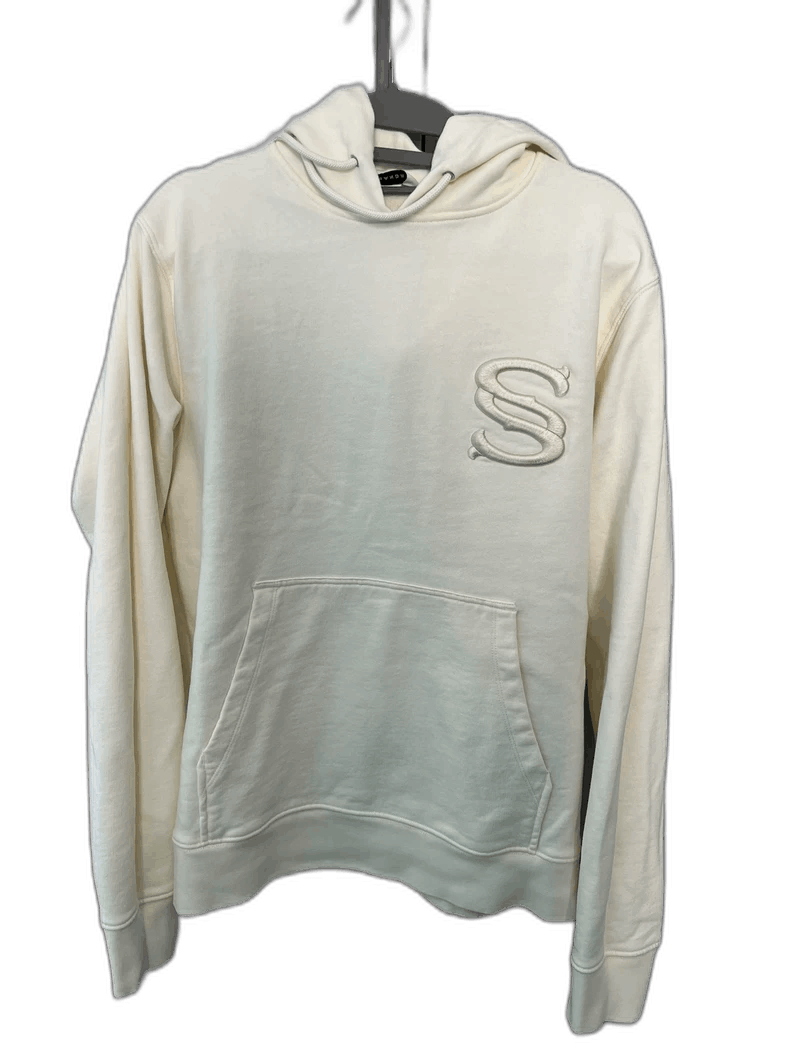 Sandro Men’s Beige Embroidered Knit Sweatshirt