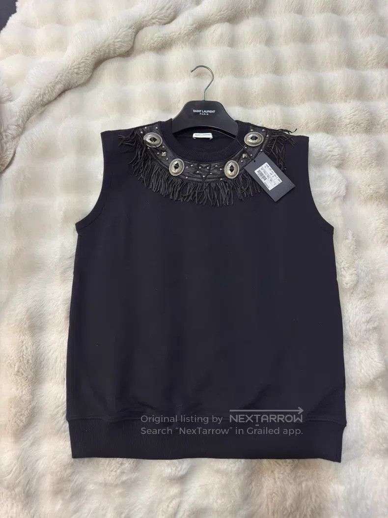 Saint Laurent Paris Saint Laurent Paris Sheepskin Fringe Metallic Vest Sleevel Size M / US 6-8 / IT 42-44 - 1 Thumbnail