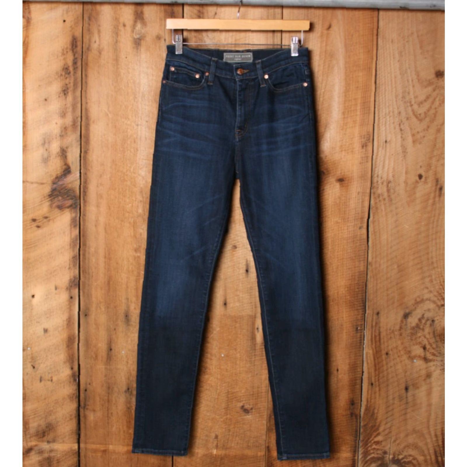 Vintage POINT SUR Blue Stretch Denim High Rise Skinny Jeans Sz. 27 - Made in USA Womens Jeans Size 27" / US 4 / IT 40 - 2 Thumbnail