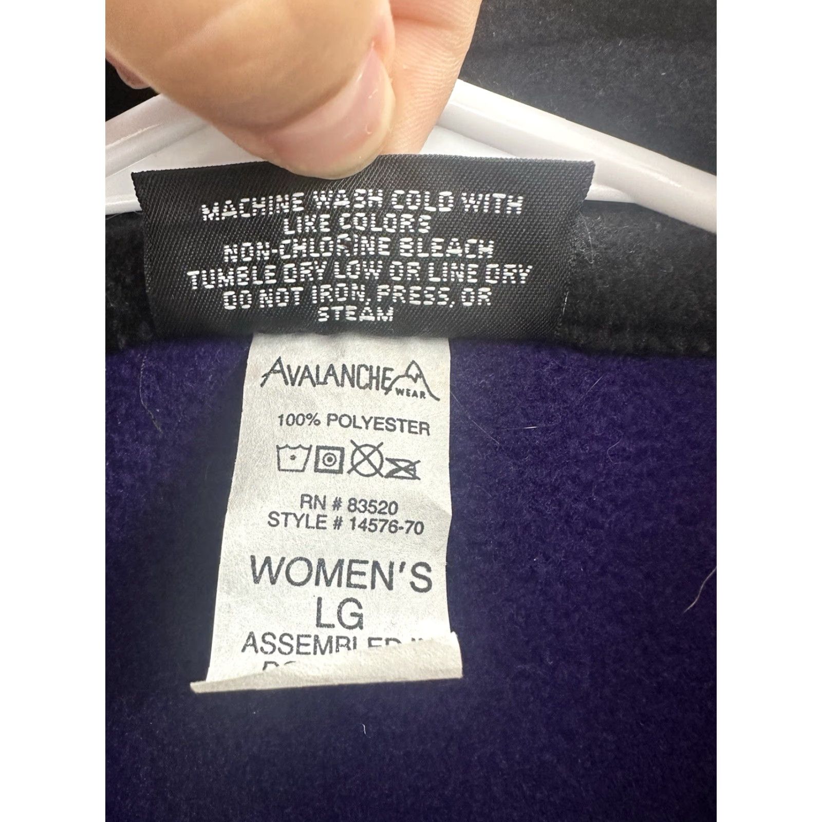 Avalanche VINTAGE Avalanche Performance Womens Vest Large Purple Fleece Zip Up Sleeveless Jacket/Coat? Size L / US 10 / IT 46 - 6 Thumbnail
