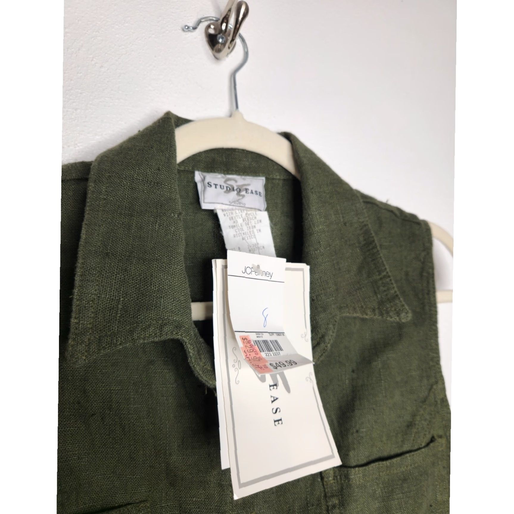 Vintage VINTAGE Studio Ease Shirt Womens 8 Green NWT Crop Button Tank Renaissance Fairy Whimsy Size M / US 6-8 / IT 42-44 - 4 Thumbnail