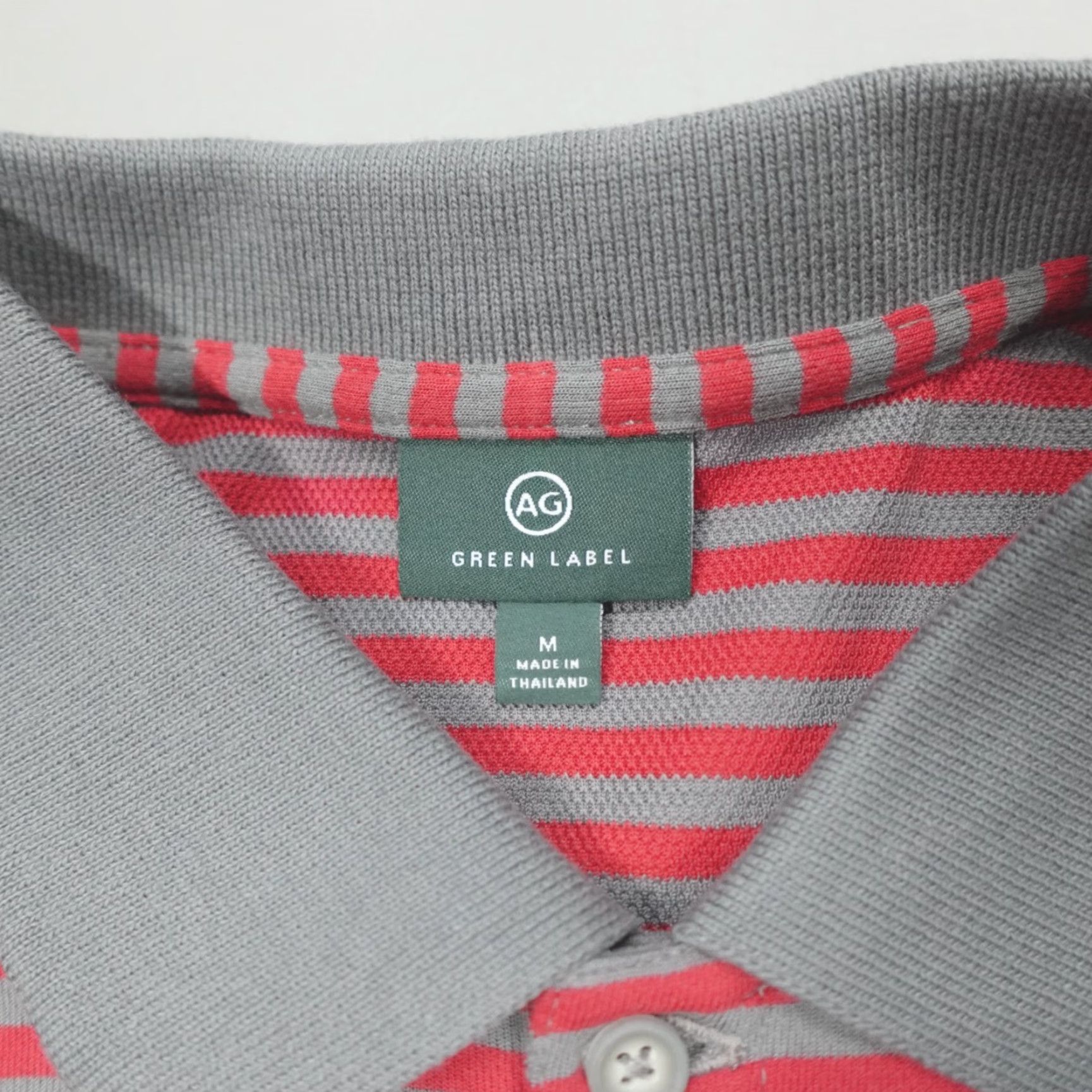 Vintage AG Adriano Goldschmied Green Label Polo Shirt Men’s M Striped Red Grey Size US M / EU 48-50 / 2 - 4 Thumbnail