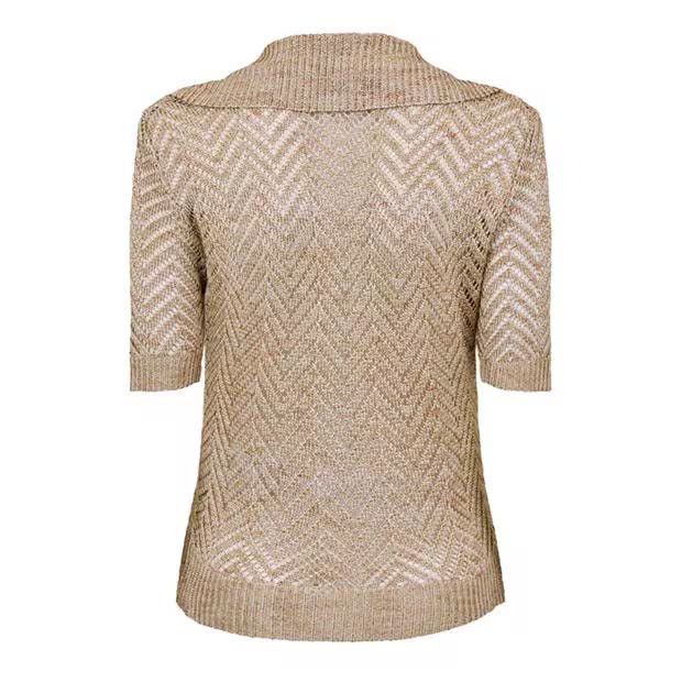 Missoni o1g2r1mq1124 V Neck Knitted T Shirt in Gold Space Size M / US 6-8 / IT 42-44 - 2 Thumbnail