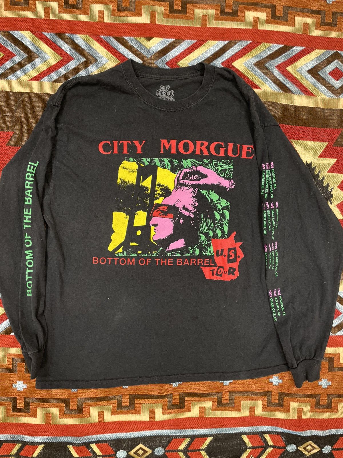 Band Tees × City Morgue City Morgue Bottom Of The Barrel Tour Long Sleeve Size US XL / EU 56 / 4 - 1 Thumbnail