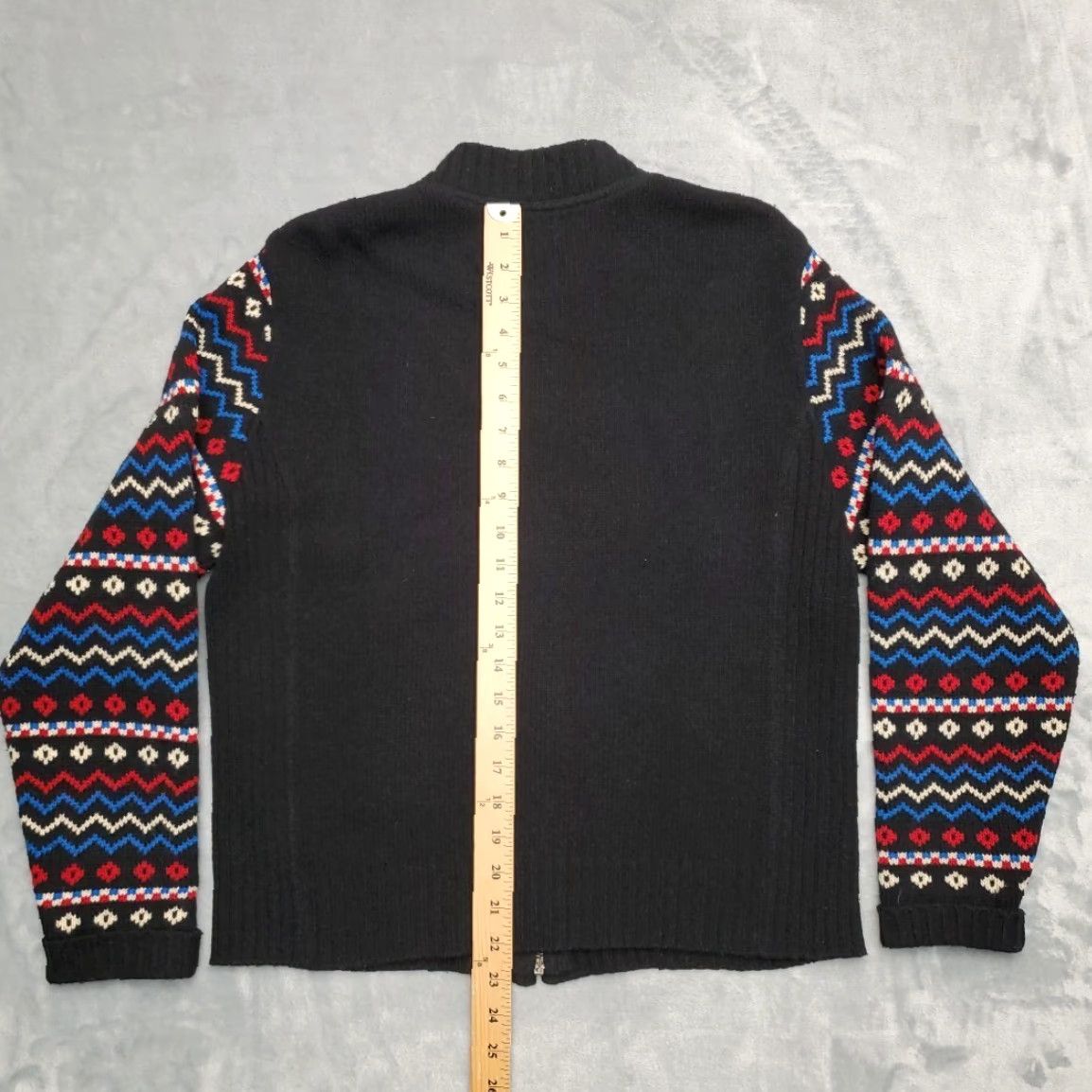 Vintage VINTAGE Limited America Wool Sweater Womens Large Black 90% Lambswool Fair Isle Nordic Geometric Size L / US 10 / IT 46 - 7 Thumbnail