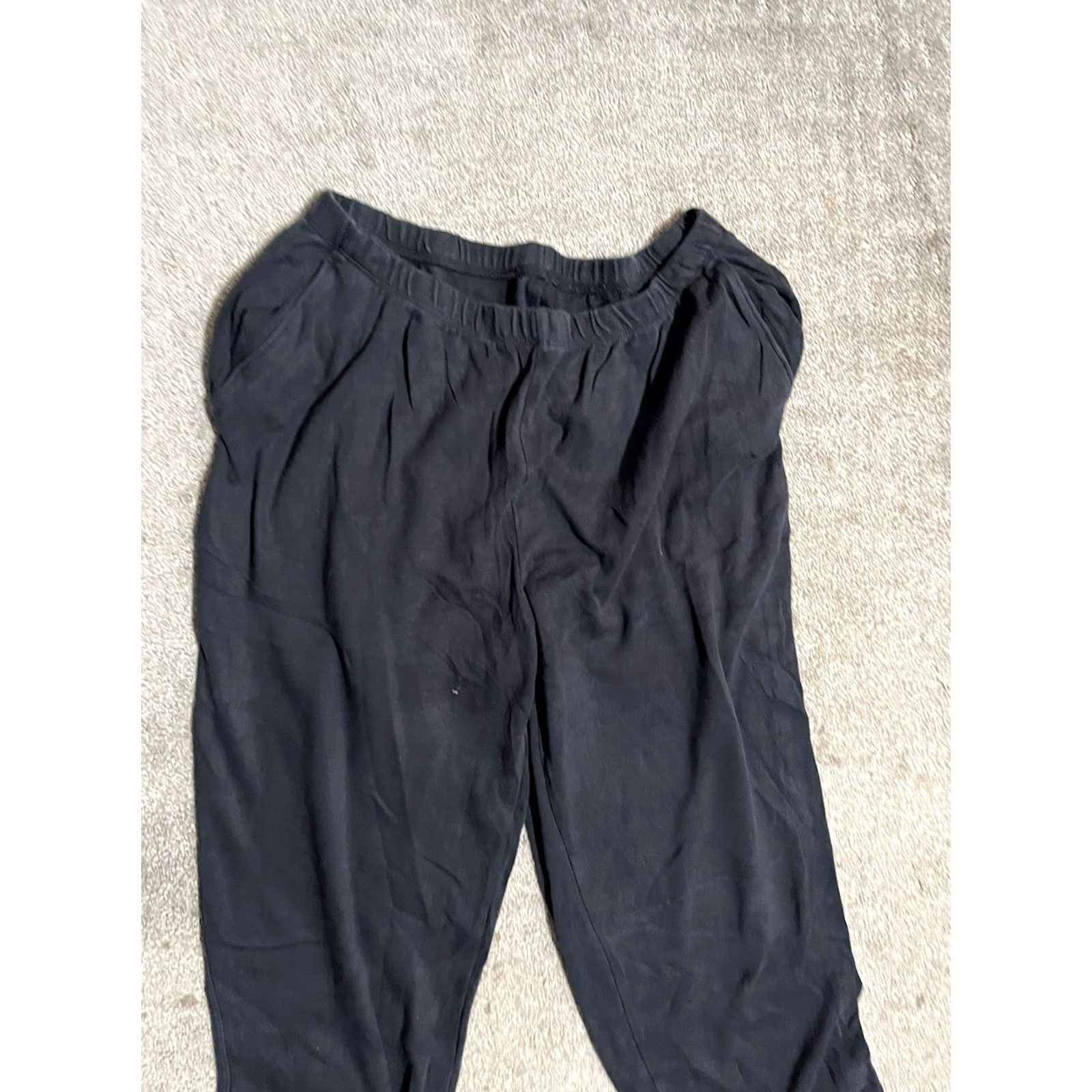 Lands' End Lands' End Women's Black Sport Knit Tapered Leg Pocket Joggers Pant PM M/P Petite Pants Size 32" / US 10 / IT 46 - 2 Thumbnail