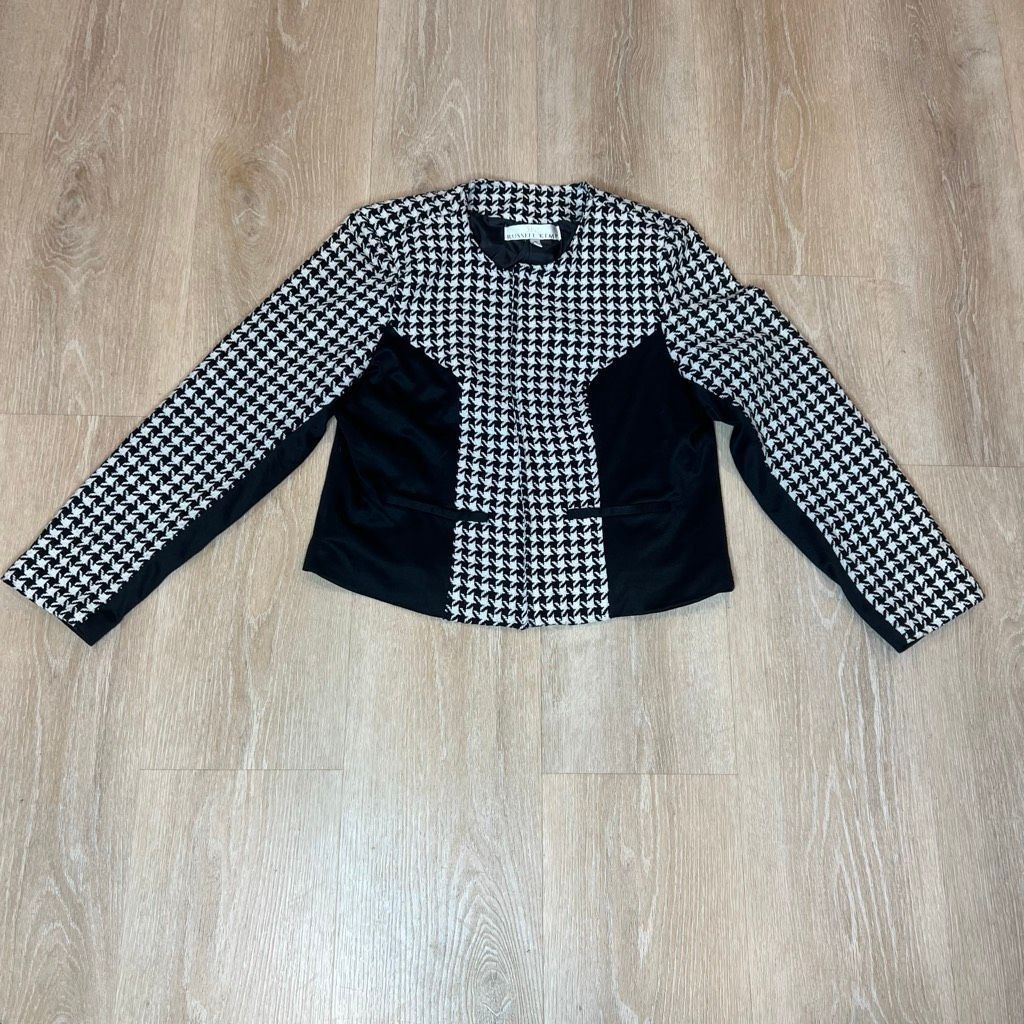 Vintage Russell Kemp Vintage Houndstooth Open Front Long Sleeve Blazer Jacket Women’s XL Size XL / US 12-14 / IT 48-50 - 12 Thumbnail