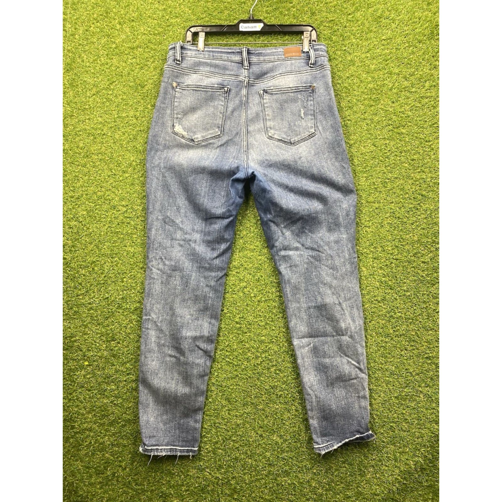 Vintage Judy Blue Jeans Womens 9/29 Boyfriend Fit High Waist Distressed Style JB82332DK Denim Blue 31 In 5-Pocket Womens Jeans Size 30" / US 8 / IT 44 - 2 Thumbnail