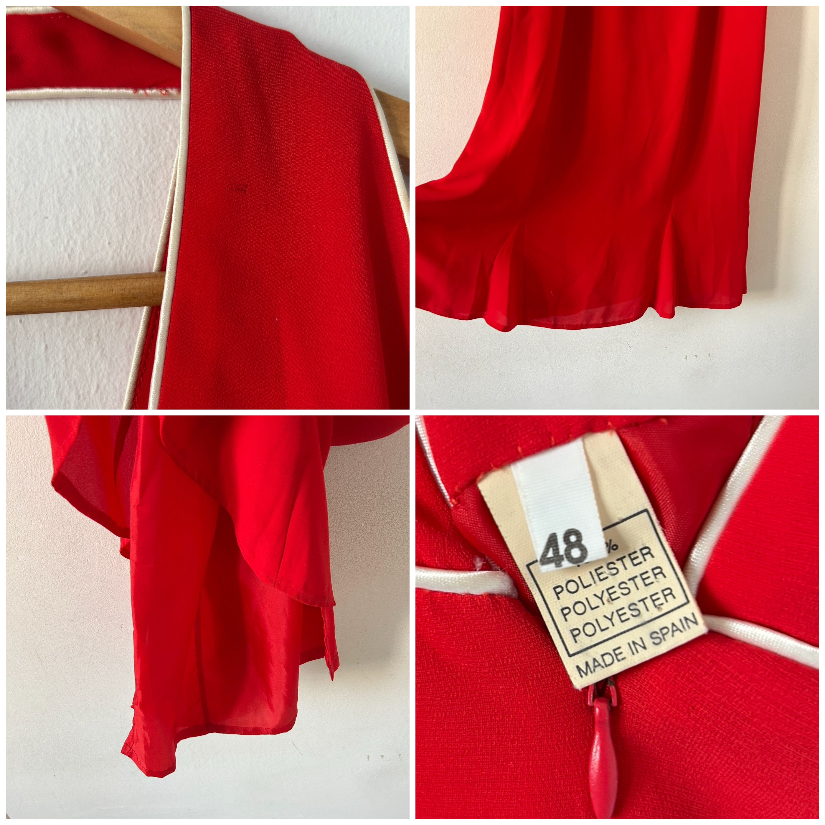 Vintage Vintage 70s red halter maxi dress with white trim Size XL / US 12-14 / IT 48-50 - 9 Thumbnail