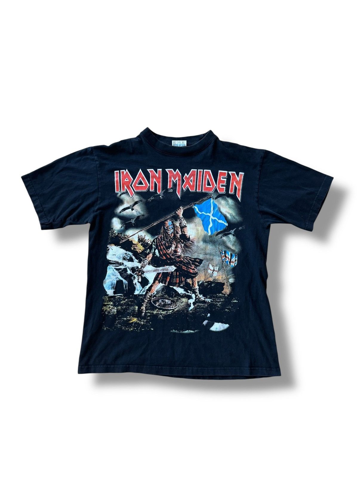 Iron Maiden *RARE* 90s VINTAGE 1998 IRON MAIDEN METAL THE CLANSMAN TEE Size US XL / EU 56 / 4 - 7 Thumbnail