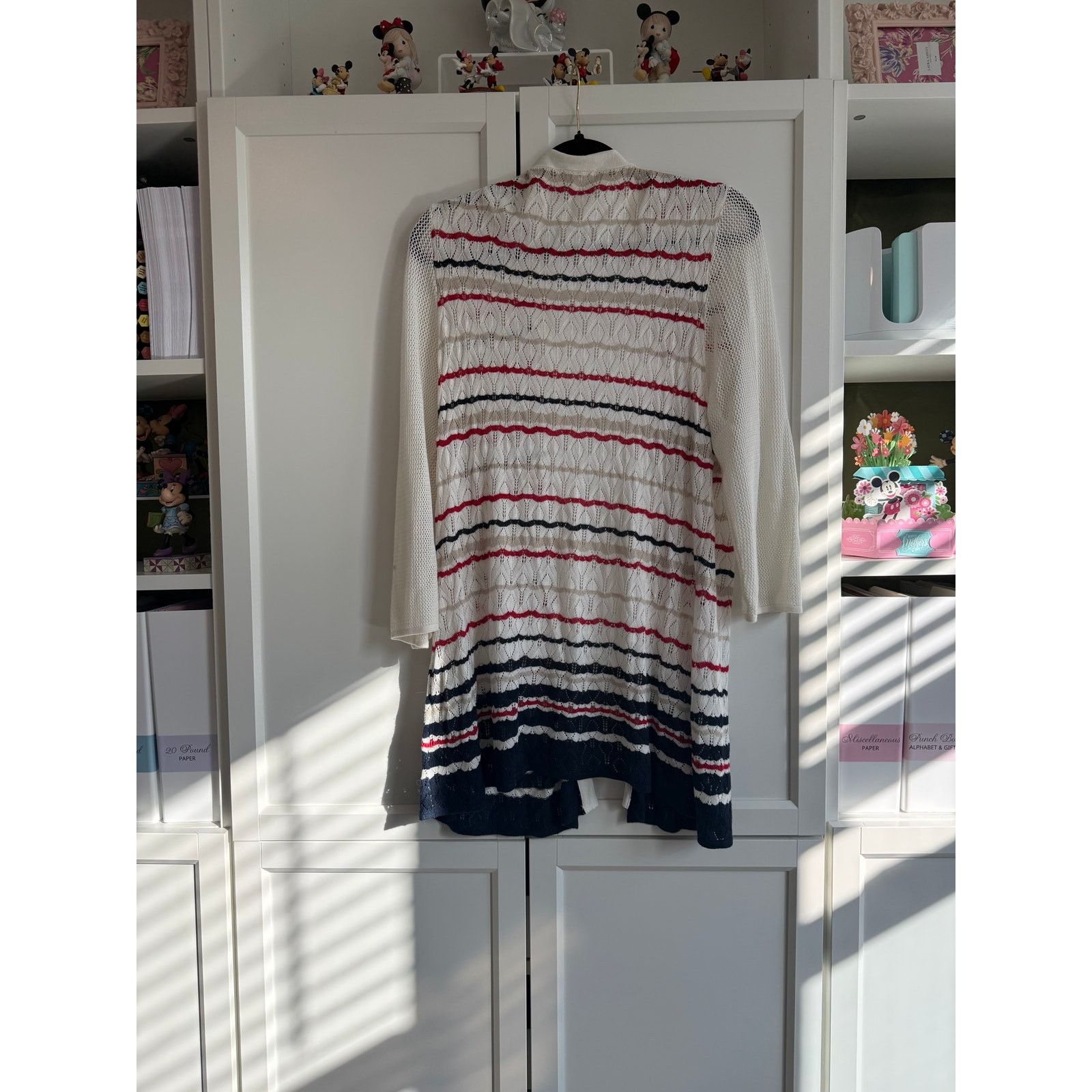 Other Westport Striped Knit Open Cardigan Women Cream XL - A010 Size XL / US 12-14 / IT 48-50 - 3 Thumbnail