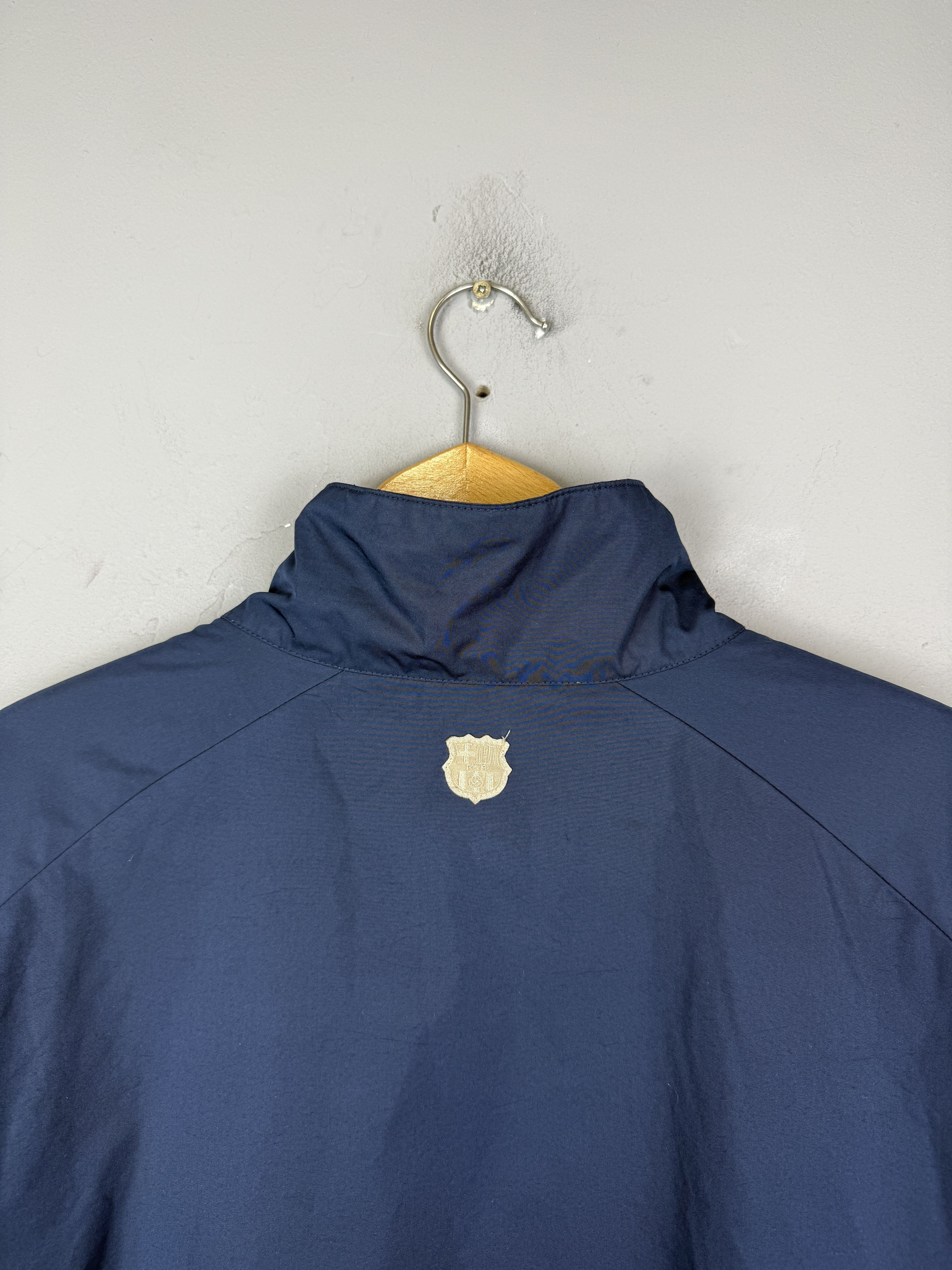 Nike × Vintage Nike Vintage FCB Jacket Navy Nylon Barcelona Windbreaker Size US XL / EU 56 / 4 - 11 Thumbnail